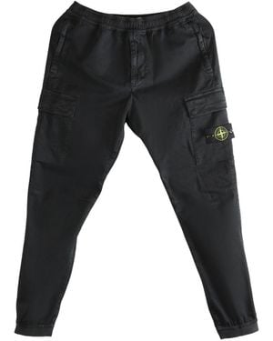 Stone Island Cotton Cargo Pants - Black