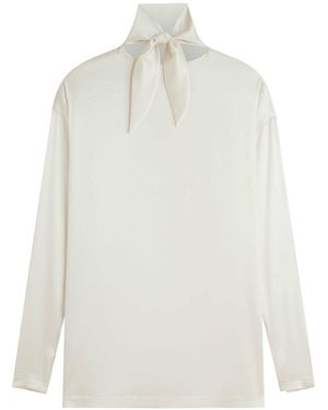 Phoebe Philo Silk Knot Neck Top - White