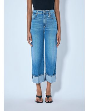 Sportmax Cropped Wide-Leg Denim Jeans - Blue