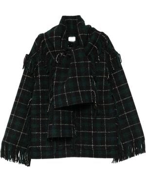TOTEME Wool Fringed Scarf Jacket - Black