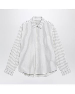 Ami Paris Striped Ami De Coeur Shirt - White