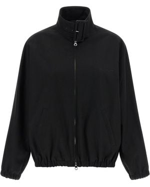 Courreges 'Buckle Zipped Bomber' Jacket - Black