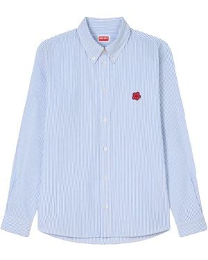 KENZO 'Boke Flower' Embroidered Casual Shirt - Blue