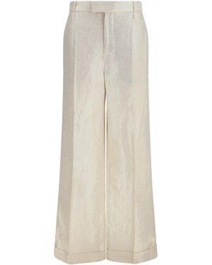 Brunello Cucinelli Linen Tailored Pants - White