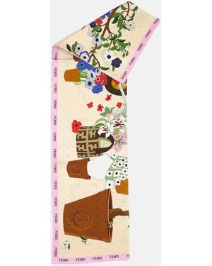 Fendi Gardening Printed Foulard - Metallic