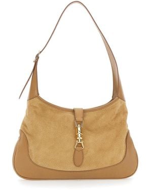Gucci Hbg Jackie 1961 Suede Softy Pi - Natural