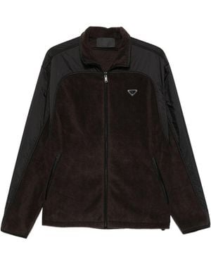 Prada Re-Nylon And Fleece Blouson Jacket - Black