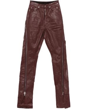 Rick Owens Drkshdw Bolan Banana Jeans With Side Zip - Red