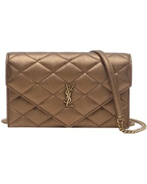 Saint Laurent Paris Chain Wallet - Brown