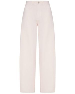 Alaïa Round Cotton Denim Pants - White
