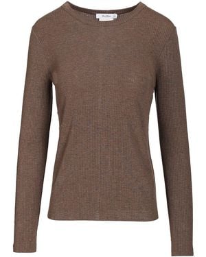 Max Mara Silk And Lyocell Sweater - Brown