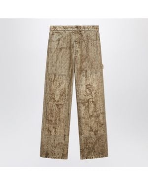 1989 STUDIO Denim Flock Carpenter Pants Camo - Natural