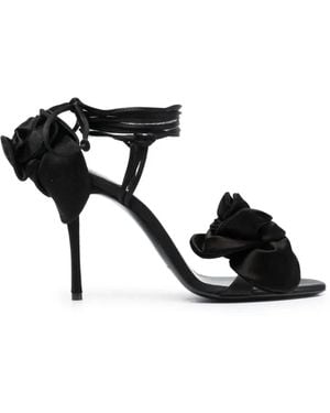 Magda Butrym "Flower" Sandals T.080 Shoes Satin - Black