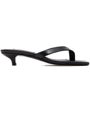 TOTEME Leather Heel Thong Sandals - White