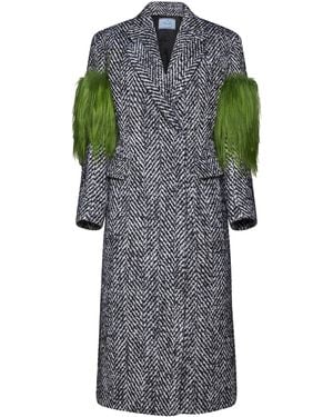 Prada Herringbone Wool Jacket - Gray