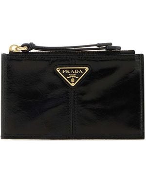 Prada Leather Card Holder - Black