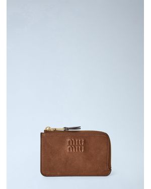 Miu Miu Oak Nappa Leather Envelope Card Holder - Blue