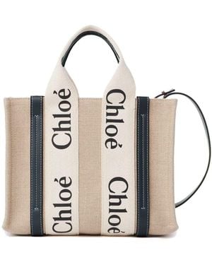 Chloé Woody Small Tote Bag - Metallic