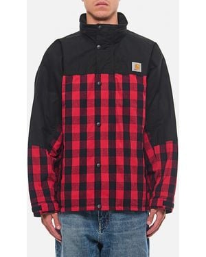 Junya Watanabe Check Pattern Jacket With Frontal Zip And Snap Button Closure - Red