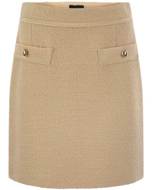 Fay Wool Short Skirt - Natural