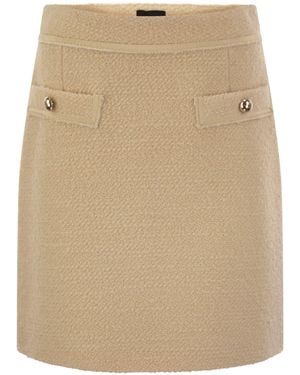 Fay Wool Short Skirt - Natural