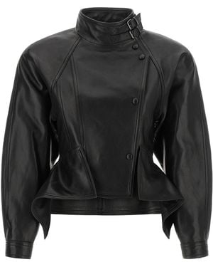 Balmain 'Iconica' Leather Jacket - Black