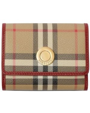 Burberry Small Check Folding Wallet - Natural