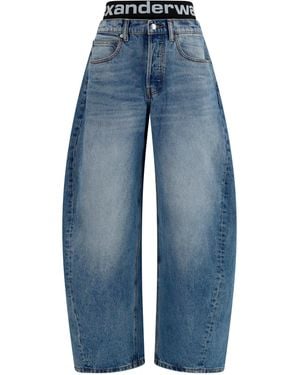 Alexander Wang Jeans Layered Belt Logo-Waist Light - Blue