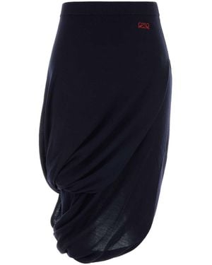 Loewe Dark Wool Blend Skirt - Blue