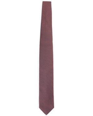 Lanvin Circle Dot Silk Tie - Purple