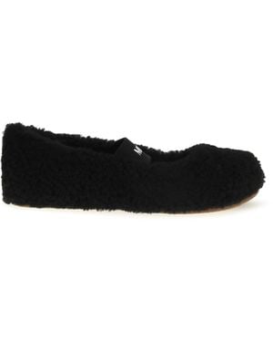 Moon Boot Shearling Ballerinas - Black
