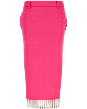 The Attico Fuchsia Gabardine Skirt - Pink