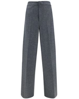 Jil Sander High-Waisted Tailored Wool Pants - Blue