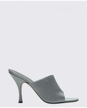 Gucci Satin Mules - Gray
