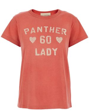 Valentino Crewneck T-Shirt With Maxi Logo On Front And Rear - Pink
