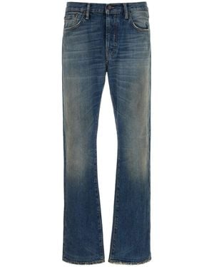 Acne Studios Bingo Jeans With Leather Patch - Blue