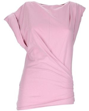 Isabel Marant Solid Boat Neck T-Shirt - Pink