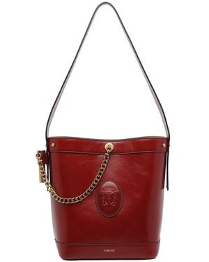 Versace Pivot Small Bucket Bag - Red