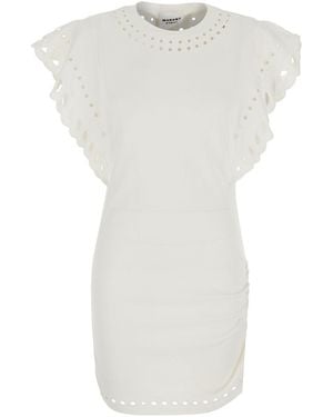 Isabel Marant 'Orlane' Dress With Round Neck And Sangallo Details - White