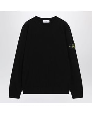 Stone Island Wool Crew-Neck Sweater - Black