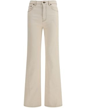 Burberry High-Waisted Bootcut Jeans - Natural