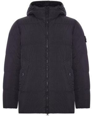 Stone Island Hooded Down Jacket - Blue