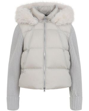 Moose Knuckles Everest Hybred Hooded Jacket - Gray
