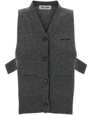 Miu Miu Dark Gray Cashmere Vest