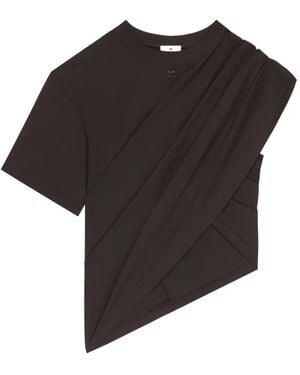 Courreges Asymmetrical Twist T-Shirt - Black