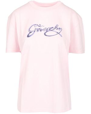 Givenchy T-Shirt With Printed Logo - Pink