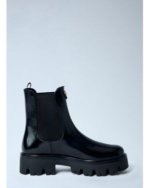 Prada Logo Plaque Ankle Boots - Blue