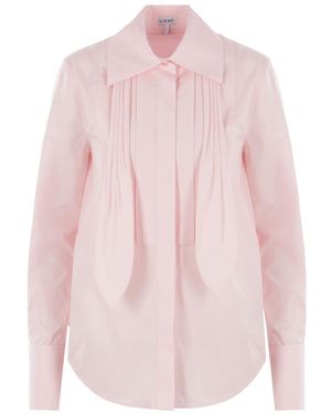Loewe Draped Cotton Shirt - Pink