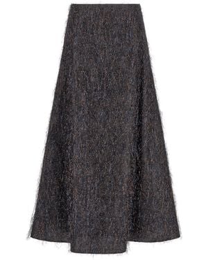 Peserico Skirt With Metallic Fringes - Gray