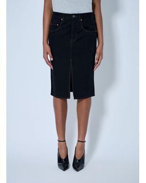 Saint Laurent Denim Midi Skirt - Blue